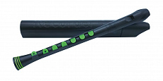 Nuvo Recorder+ Black/Green with hard case блок-флейта сопрано, немецкая система, цвет черный/зелёный