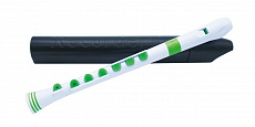 Nuvo Recorder+ White/Green with hard case блок-флейта сопрано, немецкая система, цвет белый/зелёный