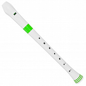 Nuvo Recorder White/Green блок-флейта сопрано, барочная система, цвет белый/зелёный