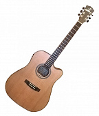 Dowina Rustica DCE-ds акустическая гитара дредноут с вырезом, цвет натуральный